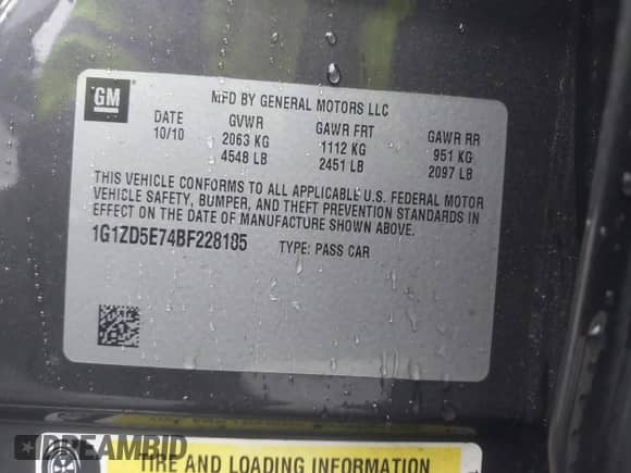 2011 Chevrolet Malibu 2LT с VIN 1G1ZD5E74BF228185, выставлен на аукционе IAAI как лот 43589150 с пробегом 161 926 миль миль и . История ставок и продаж доступна на DreamBid. Изображение 9.