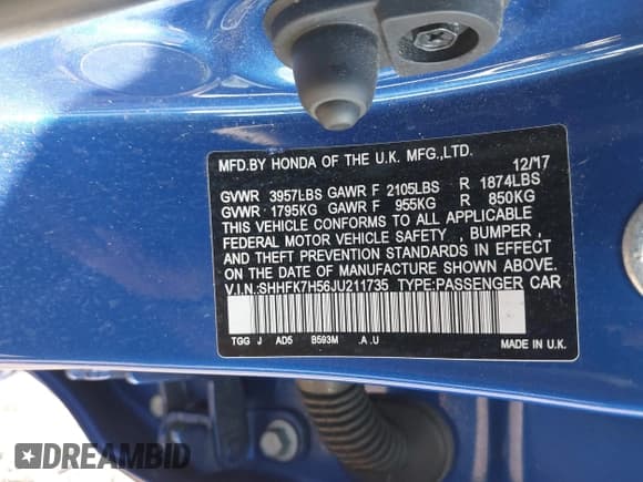 ✅ 2018 Honda Civic EX • VIN: SHHFK7H56JU211735 • Lot: 43375760. Wystawiony na IAAI z przebiegiem 48 783 mil. Bezpłatny archiwum sprzedaży aukcyjnych z USA i szczegółowy raport historii pojazdu na DreamBid. Zdjęcie 9.