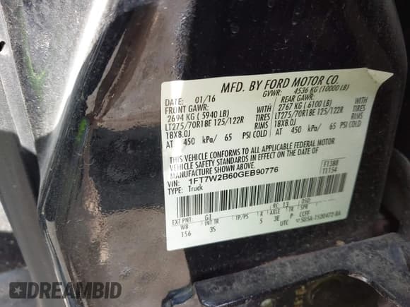 ✅ 2016 Ford F-250 Lariat • VIN: 1FT7W2B60GEB90776 • Lot: 42238682. Listed on IAAI with 234,089 mi. Free auction sales archive from the USA and detailed vehicle history report at DreamBid. Image 9.