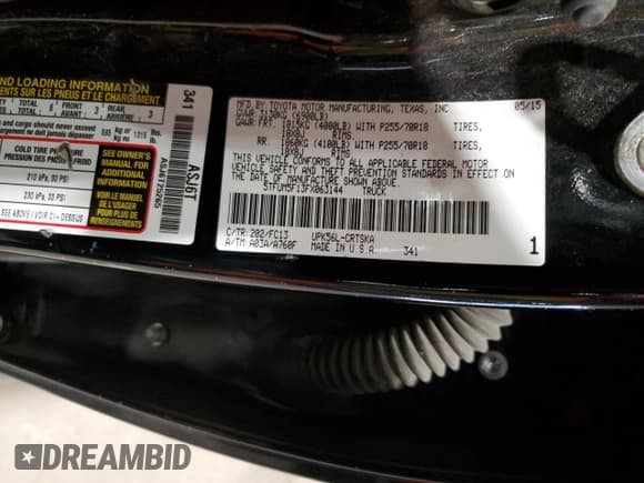 ✅ 2015 Toyota Tundra SR • VIN: 5TFUM5F13FX063144 • Lot: 67367985. Wystawiony na Copart z przebiegiem 175 036 mil. Bezpłatny archiwum sprzedaży aukcyjnych z USA i szczegółowy raport historii pojazdu na DreamBid. Zdjęcie 12.