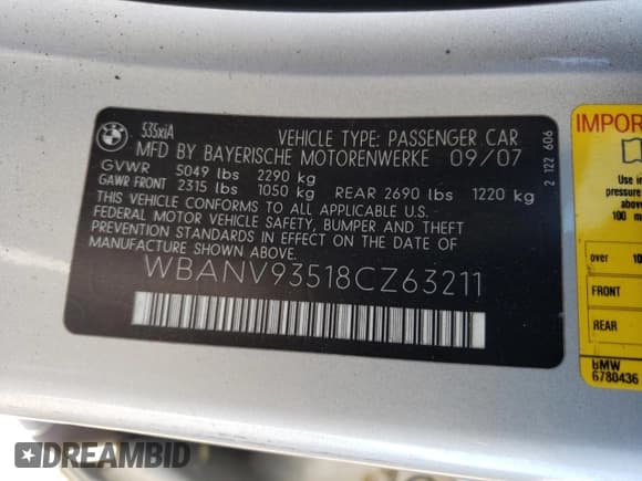 ✅ 2008 BMW 5 Series 535xi • VIN: WBANV93518CZ63211 • Лот: 86768665. Опубликован ранее на Copart с пробегом 213 549 миль. Бесплатный доступ к архиву аукционных продаж из США и подробный отчёт об истории автомобиля на DreamBid. Изображение 12.