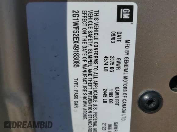 2004 Chevrolet Impala с VIN 2G1WF52EX49183085, выставлен на аукционе Copart как лот 76016274 с пробегом 259 201 миль миль и Списание • Salvage title. История ставок и продаж доступна на DreamBid. Изображение 12.