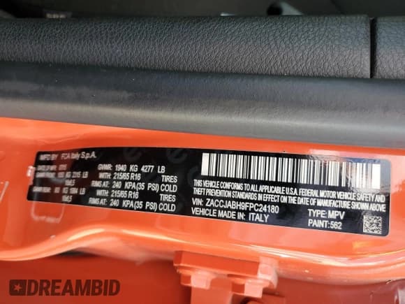 ✅ 2015 Jeep Renegade Latitude • VIN: ZACCJABH9FPC24180 • Lot: 70979855. Listed on Copart with 66,264 mi. Free auction sales archive from the USA and detailed vehicle history report at DreamBid. Image 13.