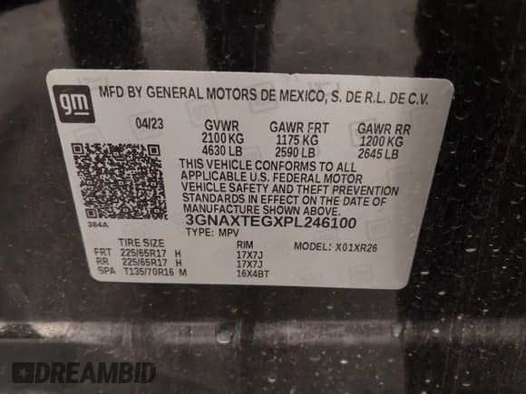 ✅ 2023 Chevrolet Equinox LT • VIN: 3GNAXTEGXPL246100 • Lot: 43477366. Wystawiony na IAAI z przebiegiem 104 535 mil. Bezpłatny archiwum sprzedaży aukcyjnych z USA i szczegółowy raport historii pojazdu na DreamBid. Zdjęcie 9.