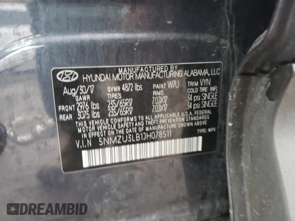 ✅ 2018 Hyundai Santa Fe 2.4L • VIN: 5NMZU3LB1JH078511 • Лот: 78556633. Опубликован ранее на Copart с пробегом 86 118 миль. Бесплатный доступ к архиву аукционных продаж из США и подробный отчёт об истории автомобиля на DreamBid. Изображение 13.