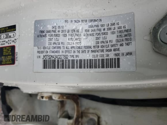 ✅ 2010 Mazda CX-9 Grand Touring • VIN: JM3TB2MA3A0227892 • Lot: 58358995. Wystawiony na Copart z przebiegiem 153 770 mil. Bezpłatny archiwum sprzedaży aukcyjnych z USA i szczegółowy raport historii pojazdu na DreamBid. Zdjęcie 13.
