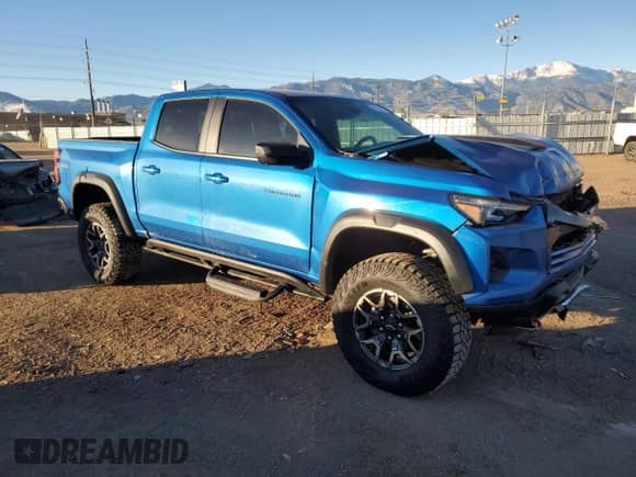 2023 Chevrolet Colorado 4WD ZR2 with VIN 1GCPTFEK9P1260839, listed as a Copart auction lot 88793675 with Not provided miles and Salvage title. Bid and sale history available at DreamBid. Image 4.