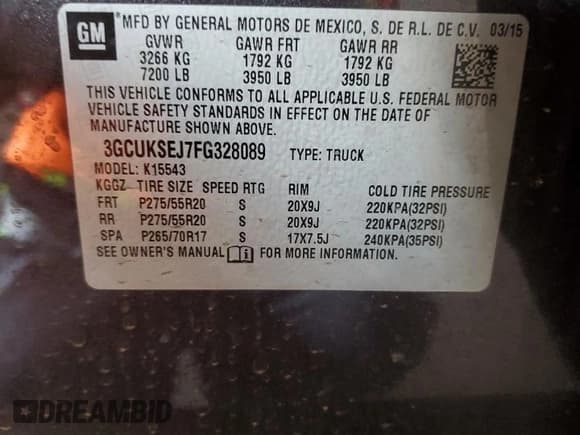 ✅ 2015 Chevrolet Silverado 1500 LTZ • VIN: 3GCUKSEJ7FG328089 • Lot: 52031135. Wystawiony na Copart z przebiegiem 146 614 mil. Bezpłatny archiwum sprzedaży aukcyjnych z USA i szczegółowy raport historii pojazdu na DreamBid. Zdjęcie 12.