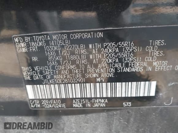 ✅ 2008 Scion xB • VIN: JTLKE50E281032901 • Lot: 42996433. Listed on IAAI with 141,162 mi. Free auction sales archive from the USA and detailed vehicle history report at DreamBid. Image 9.