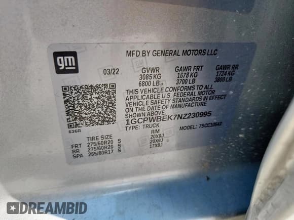 ✅ 2022 Chevrolet Silverado 1500 Custom • VIN: 1GCPWBEK7NZ230995 • Лот: 80753555. Опубликован ранее на Copart с пробегом 93 891 миль. Бесплатный доступ к архиву аукционных продаж из США и подробный отчёт об истории автомобиля на DreamBid. Изображение 12.