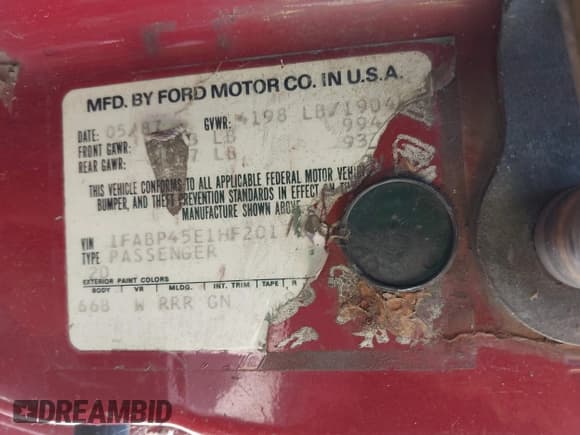 ✅ 1987 Ford Mustang GT • VIN: 1FABP45E1HF201744 • Лот: 42496321. Опубликован ранее на IAAI с пробегом 52 268 миль. Бесплатный доступ к архиву аукционных продаж из США и подробный отчёт об истории автомобиля на DreamBid. Изображение 9.