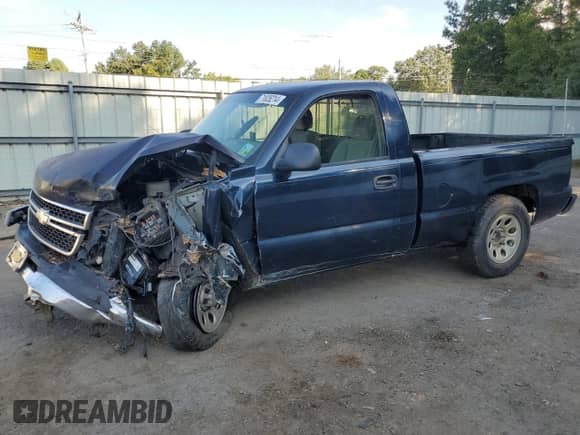 2006 Chevrolet Silverado 1500 Work Truck with VIN 3GCEC14X16G168406, listed as a Copart auction lot 71826214 with Not provided miles and Salvage title. Bid and sale history available at DreamBid. Image 1.