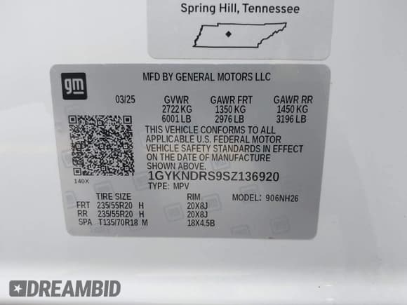 ✅ 2025 Cadillac XT5 AWD Premium Luxury • VIN: 1GYKNDRS9SZ136920 • Лот: 43252861. Опубликован ранее на IAAI с пробегом 10 789 миль. Бесплатный доступ к архиву аукционных продаж из США и подробный отчёт об истории автомобиля на DreamBid. Изображение 9.