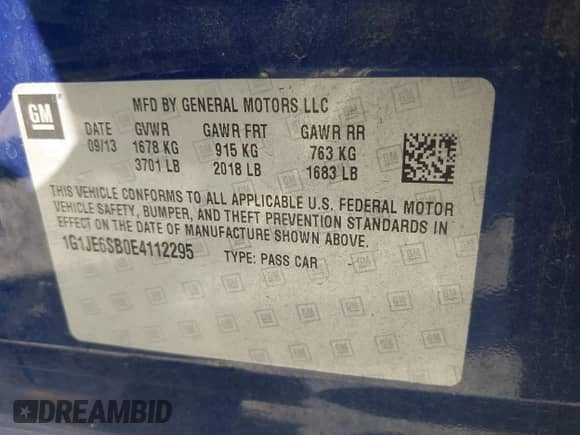 ✅ 2014 Chevrolet Sonic LTZ • VIN: 1G1JE6SB0E4112295 • Lot: 43604091. Wystawiony na IAAI z przebiegiem 140 826 mil mil. Skorzystaj z bezpłatnego archiwum sprzedaży aukcyjnych z USA i zobacz szczegółowy raport historii pojazdu na DreamBid. Zdjęcie 9.