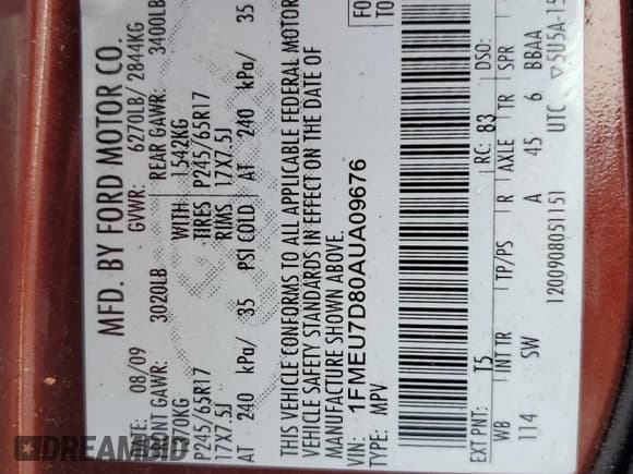 ✅ 2010 Ford Explorer XLT • VIN: 1FMEU7D80AUA09676 • Lot: 46598575. Listed on Copart with 99,323 mi. Free auction sales archive from the USA and detailed vehicle history report at DreamBid. Image 13.