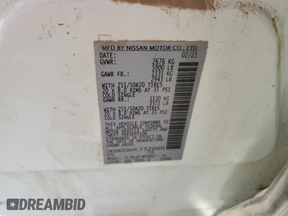 ✅ 2023 Nissan Pathfinder SL • VIN: 5N1DR3CDXPC252060 • Лот: 92058305. Опубликован ранее на Copart с пробегом 54 334 миль. Бесплатный доступ к архиву аукционных продаж из США и подробный отчёт об истории автомобиля на DreamBid. Изображение 13.