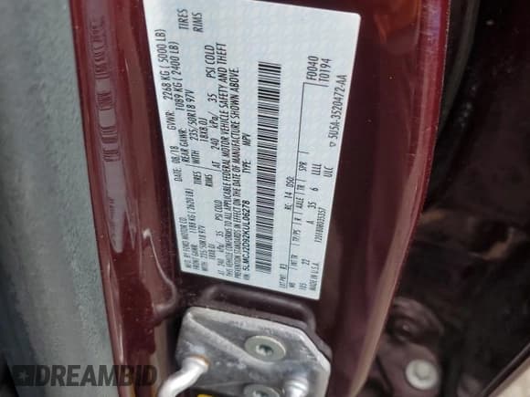 ✅ 2019 Lincoln MKC Select • VIN: 5LMCJ2D92KUL06278 • Lot: 82199585. Wystawiony na Copart z przebiegiem 62 297 mil. Bezpłatny archiwum sprzedaży aukcyjnych z USA i szczegółowy raport historii pojazdu na DreamBid. Zdjęcie 14.