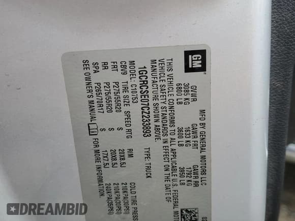 ✅ 2012 Chevrolet Silverado 1500 LT • VIN: 1GCRCSE07CZ233893 • Lot: 89888715. Wystawiony na Copart z przebiegiem 119 351 mil. Bezpłatny archiwum sprzedaży aukcyjnych z USA i szczegółowy raport historii pojazdu na DreamBid. Zdjęcie 12.