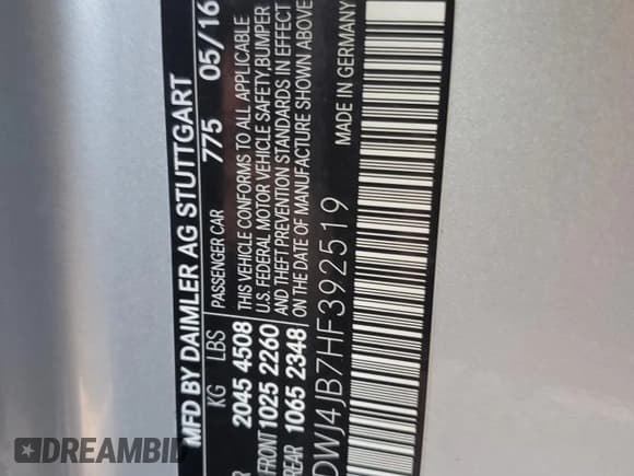 ✅ 2017 Mercedes-Benz C 300 • VIN: WDDWJ4JB7HF392519 • Lot: 92378715. Listed on Copart with 41,148 mi. Free auction sales archive from the USA and detailed vehicle history report at DreamBid. Image 13.