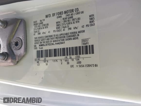 ✅ 2020 Ford Transit Connect XL • VIN: NM0LS7E2XL1442841 • Лот: 42623805. Опубликован ранее на IAAI с пробегом 148 034 миль. Бесплатный доступ к архиву аукционных продаж из США и подробный отчёт об истории автомобиля на DreamBid. Изображение 9.