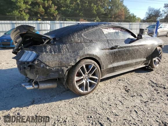2015 Ford Mustang GT Premium with VIN 1FA6P8CF9F5406199, listed as a Copart auction lot 84712275 with 46,586 mi miles and Salvage title. Bid and sale history available at DreamBid. Image 3.