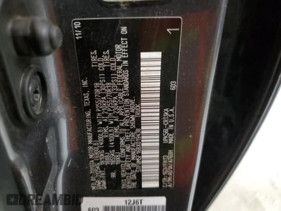 ✅ 2011 Toyota Tundra • VIN: 5TFUM5F16BX019438 • Lot: 69535855. Listed on Copart with 190,965 mi. Free auction sales archive from the USA and detailed vehicle history report at DreamBid. Image 12.