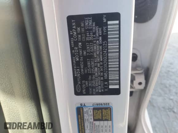 2016 Hyundai Tucson Sport with VIN KM8J33A26GU242125, listed as a Copart auction lot 82364965 with 101,227 mi miles and Clean title. Bid and sale history available at DreamBid. Image 13.