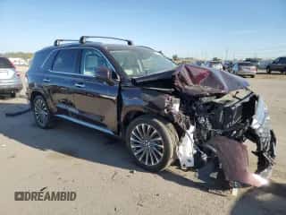 2024 Hyundai Palisade Calligraphy with VIN KM8R7DGE2RU692906, listed as a Copart auction lot 73063644 with 9,362 mi miles and Salvage title. Bid and sale history available at DreamBid. Image 4.