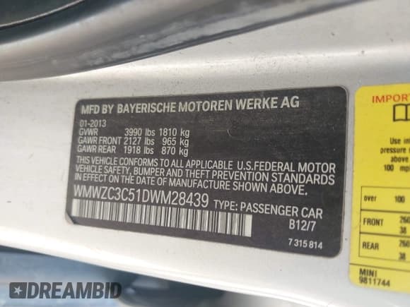 ✅ 2013 MINI Countryman S • VIN: WMWZC3C51DWM28439 • Лот: 42852097. Опубликован ранее на IAAI с пробегом Не указан. Бесплатный доступ к архиву аукционных продаж из США и подробный отчёт об истории автомобиля на DreamBid. Изображение 9.