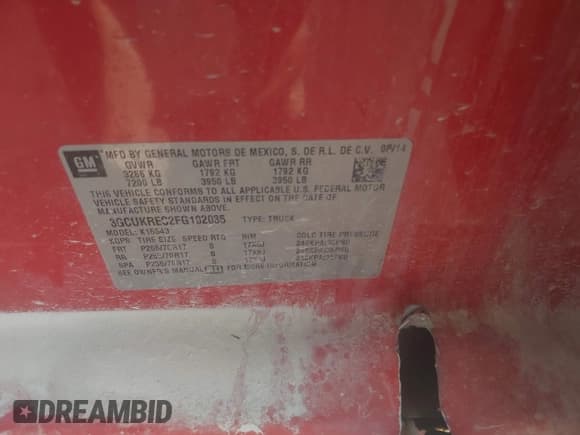 ✅ 2015 Chevrolet Silverado 1500 LT • VIN: 3GCUKREC2FG102035 • Lot: 43364737. Wystawiony na IAAI z przebiegiem 190 804 mil. Bezpłatny archiwum sprzedaży aukcyjnych z USA i szczegółowy raport historii pojazdu na DreamBid. Zdjęcie 9.