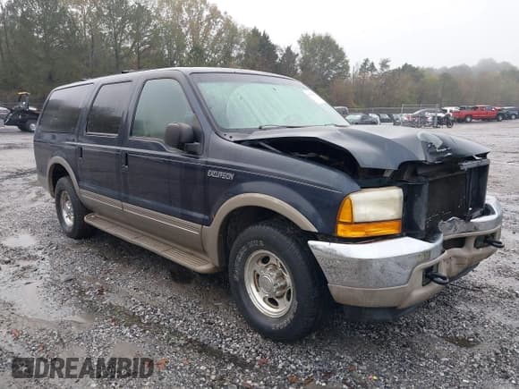 ✅ 2000 Ford Excursion Limited • VIN: 1FMNU42S0YEC70159 • Лот: 40918396. Опубликован ранее на IAAI с пробегом 168 564 миль. Бесплатный доступ к архиву аукционных продаж из США и подробный отчёт об истории автомобиля на DreamBid. Изображение 1.