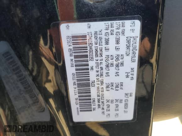 ✅ 2004 Dodge 1500 SLT • VIN: 1D7HU18DX4S633352 • Лот: 74912704. Размещён на Copart с пробегом 159 473 миль миль. Получите бесплатный доступ к архиву аукционных продаж из США и посмотрите подробный отчёт об истории автомобиля на DreamBid. Изображение 14.