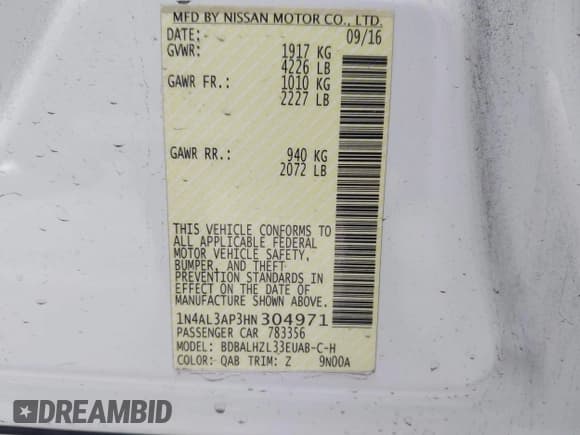 ✅ 2017 Nissan Altima SR • VIN: 1N4AL3AP3HN304971 • Lot: 43325389. Wystawiony na IAAI z przebiegiem 86 812 mil. Bezpłatny archiwum sprzedaży aukcyjnych z USA i szczegółowy raport historii pojazdu na DreamBid. Zdjęcie 9.