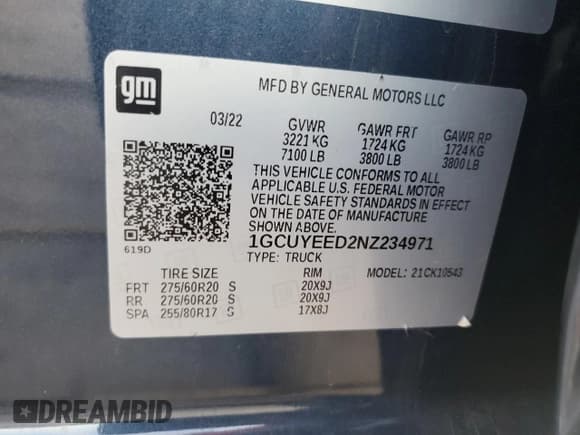 ✅ 2022 Chevrolet Silverado 1500 RST • VIN: 1GCUYEED2NZ234971 • Lot: 92379515. Wystawiony na Copart z przebiegiem 57 586 mil. Bezpłatny archiwum sprzedaży aukcyjnych z USA i szczegółowy raport historii pojazdu na DreamBid. Zdjęcie 13.