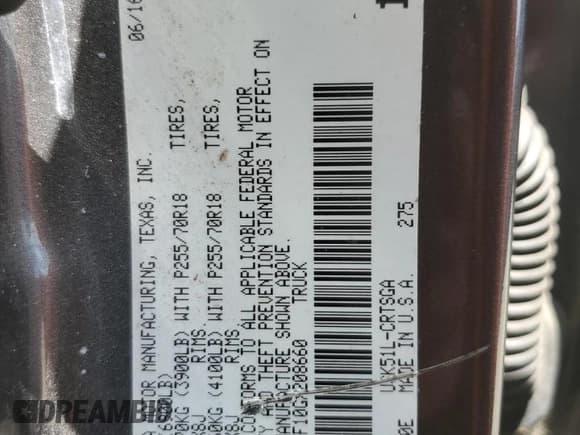 ✅ 2016 Toyota Tundra SR5 • VIN: 5TFRW5F10GX208660 • Lot: 70438795. Listed on Copart with 205,281 mi. Free auction sales archive from the USA and detailed vehicle history report at DreamBid. Image 12.