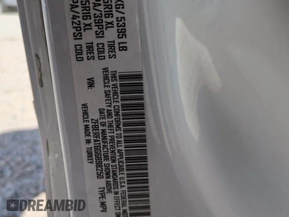 ✅ 2016 Ram ProMaster City Cargo Tradesman • VIN: ZFBERFAT6G6B98250 • Lot: 48512455. Listed on Copart with 139,233 mi. Free auction sales archive from the USA and detailed vehicle history report at DreamBid. Image 12.