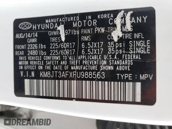 2015 Hyundai Tucson GLS z VIN KM8JT3AFXFU988563, wystawiony jako Copart lot #42260163 z przebiegiem Nie podano mil oraz . Historia ofert i sprzedaży dostępna na DreamBid. Obrazek 13.