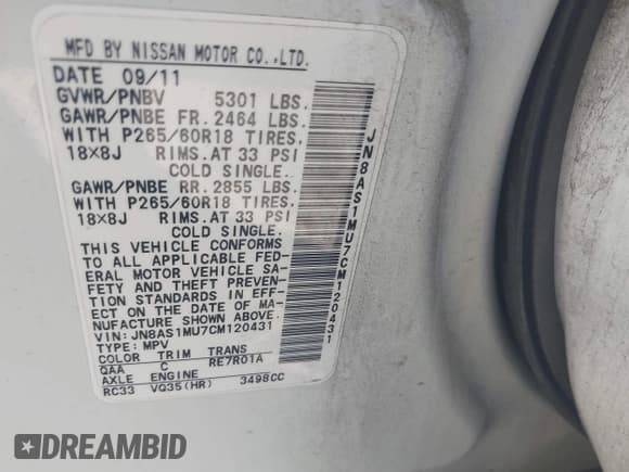 ✅ 2012 Infiniti FX • VIN: JN8AS1MU7CM120431 • Лот: 42038833. Опубликован ранее на IAAI с пробегом 223 041 миль. Бесплатный доступ к архиву аукционных продаж из США и подробный отчёт об истории автомобиля на DreamBid. Изображение 9.