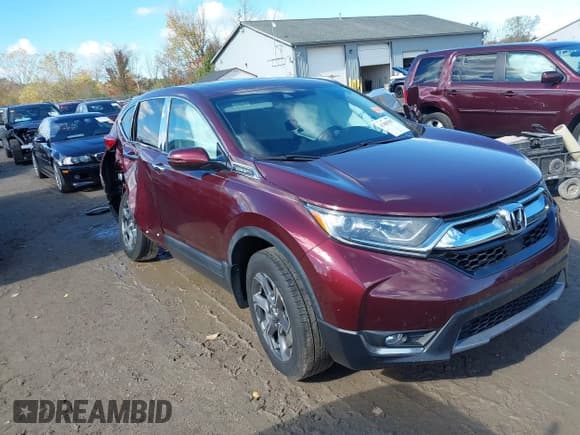 ✅ 2019 Honda CR-V EX-L • VIN: 2HKRW2H82KH675415 • Lot: 43481547. Listed on IAAI with 62,887 mi. Free auction sales archive from the USA and detailed vehicle history report at DreamBid. Image 1.