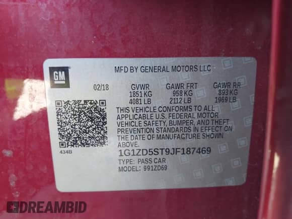 2018 Chevrolet Malibu LT z VIN 1G1ZD5ST9JF187469, wystawiony jako IAAI lot #43236407 z przebiegiem 228 997 mil mil oraz . Historia ofert i sprzedaży dostępna na DreamBid. Obrazek 9.