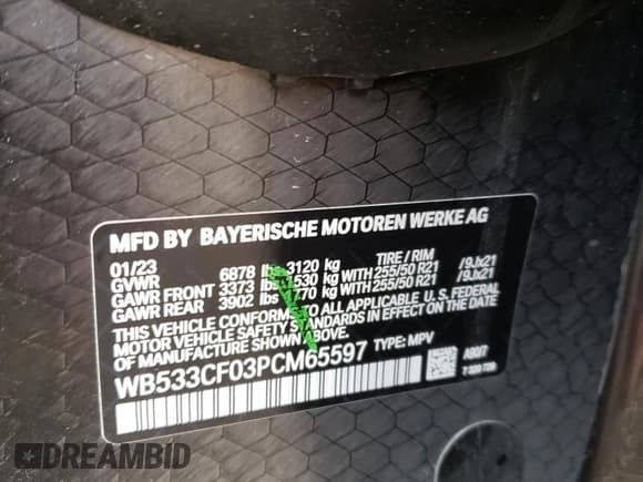 ✅ 2023 BMW iX M60 • VIN: WB533CF03PCM65597 • Lot: 69608884. Wystawiony na Copart z przebiegiem 4 793 mil. Bezpłatny archiwum sprzedaży aukcyjnych z USA i szczegółowy raport historii pojazdu na DreamBid. Zdjęcie 13.