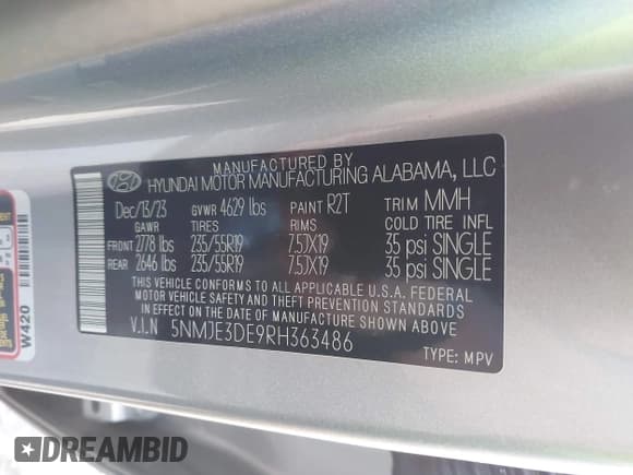 ✅ 2024 Hyundai Tucson Limited • VIN: 5NMJE3DE9RH363486 • Лот: 42842208. Опубликован ранее на IAAI с пробегом 17 028 миль. Бесплатный доступ к архиву аукционных продаж из США и подробный отчёт об истории автомобиля на DreamBid. Изображение 9.