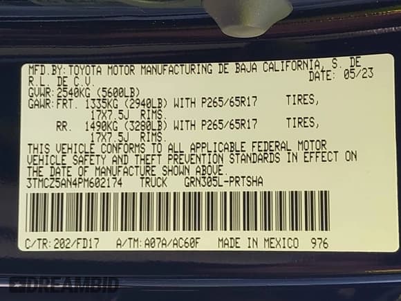 ✅ 2023 Toyota Tacoma SR • VIN: 3TMCZ5AN4PM602174 • Lot: 42851127. Listed on IAAI with 28,356 mi. Free auction sales archive from the USA and detailed vehicle history report at DreamBid. Image 9.