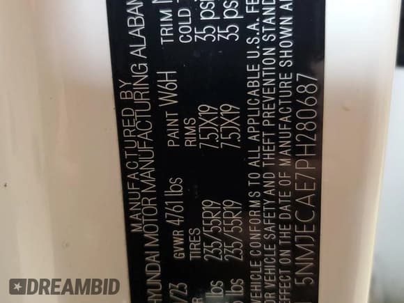 ✅ 2023 Hyundai Tucson Limited • VIN: 5NMJECAE7PH280687 • Lot: 90870835. Wystawiony na Copart z przebiegiem 30 042 mil. Bezpłatny archiwum sprzedaży aukcyjnych z USA i szczegółowy raport historii pojazdu na DreamBid. Zdjęcie 13.