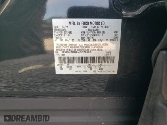 ✅ 2022 Ford Explorer • VIN: 1FMSK7BH0NGB78662 • Lot: 88798505. Wystawiony na Copart z przebiegiem 28 713 mil. Bezpłatny archiwum sprzedaży aukcyjnych z USA i szczegółowy raport historii pojazdu na DreamBid. Zdjęcie 13.