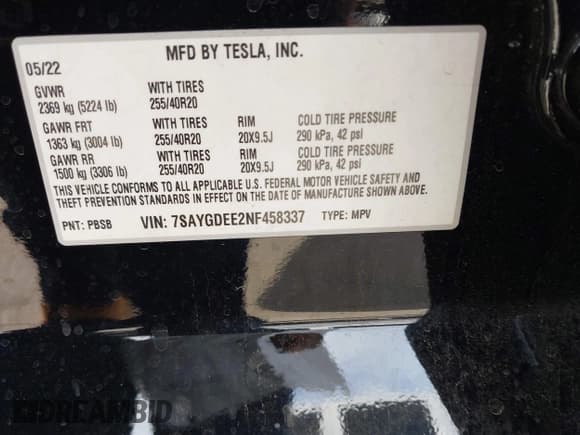 ✅ 2022 Tesla Model Y Long Range • VIN: 7SAYGDEE2NF458337 • Lot: 43656214. Wystawiony na IAAI z przebiegiem 38 307 mil. Bezpłatny archiwum sprzedaży aukcyjnych z USA i szczegółowy raport historii pojazdu na DreamBid. Zdjęcie 9.