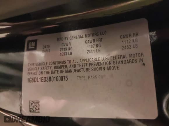 ✅ 2011 Cadillac CTS Performance • VIN: 1G6DL1ED3B0100075 • Лот: 41392627. Опубликован ранее на IAAI с пробегом 124 775 миль. Бесплатный доступ к архиву аукционных продаж из США и подробный отчёт об истории автомобиля на DreamBid. Изображение 9.