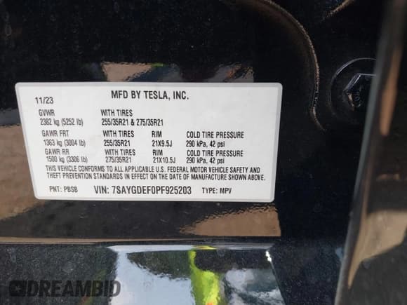 ✅ 2023 Tesla Model Y Performance • VIN: 7SAYGDEF0PF925203 • Lot: 42901669. Wystawiony na IAAI z przebiegiem Nie podano. Bezpłatny archiwum sprzedaży aukcyjnych z USA i szczegółowy raport historii pojazdu na DreamBid. Zdjęcie 9.