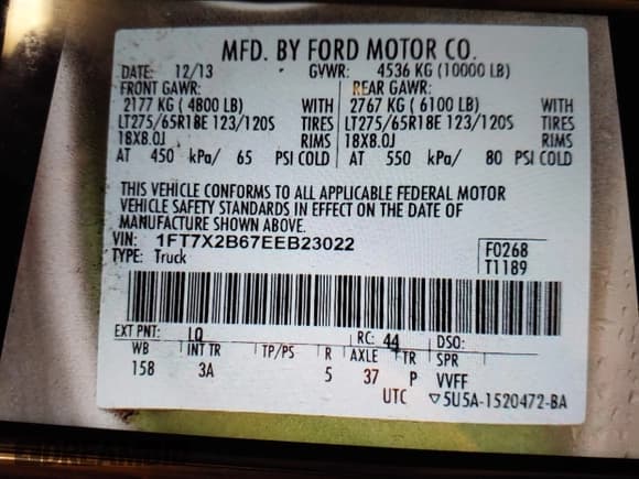 ✅ 2014 Ford F-250 XL • VIN: 1FT7X2B67EEB23022 • Lot: 41565243. Listed on IAAI with 65,509 mi. Free auction sales archive from the USA and detailed vehicle history report at DreamBid. Image 9.