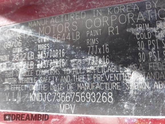 ✅ 2007 Kia Sorento LX • VIN: KNDJC736675693268 • Лот: 41972686. Опубликован ранее на IAAI с пробегом 109 416 миль. Бесплатный доступ к архиву аукционных продаж из США и подробный отчёт об истории автомобиля на DreamBid. Изображение 9.